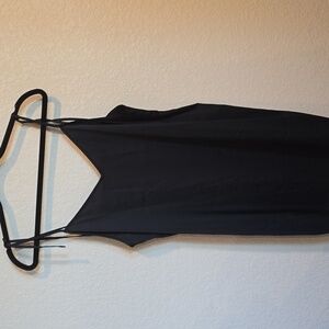 Miss to Mrs. Black Cami Slip Dress Tie Straps V-Neck Size XL